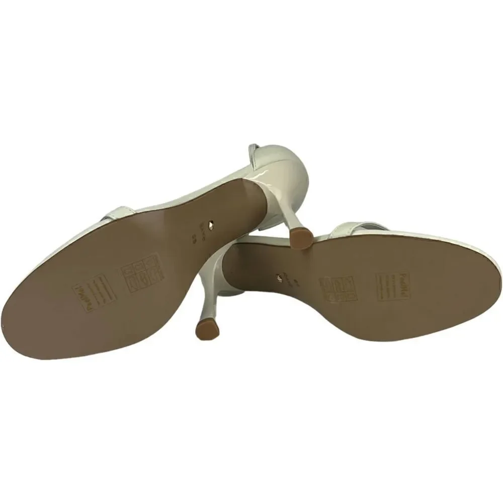 New Raye Women 9.5 US Lizz Heel White Leather Sandals Open-toe Shoes  $190